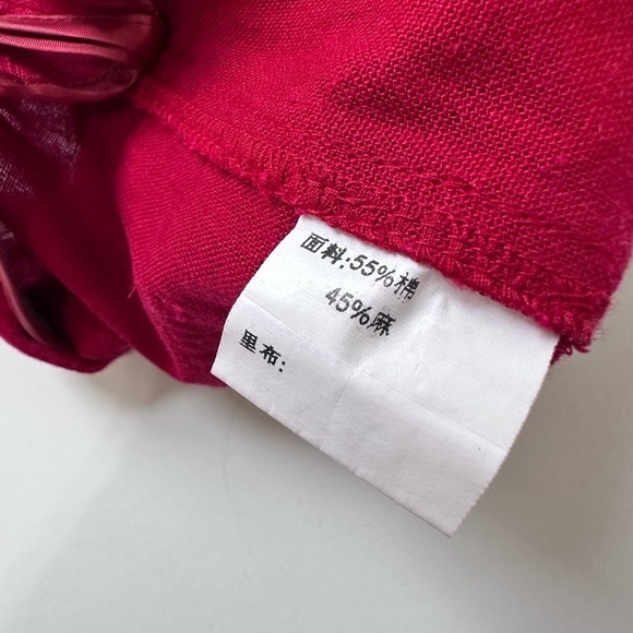 [SOLD] Red Linen & Cotton Fold over Waist Wide Leg Palazzo Pants size XS - Picture 12 of 12